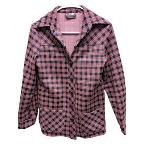 Vintage 1970s rrrRuss Union Made Red Black Plaid Jacket Size S